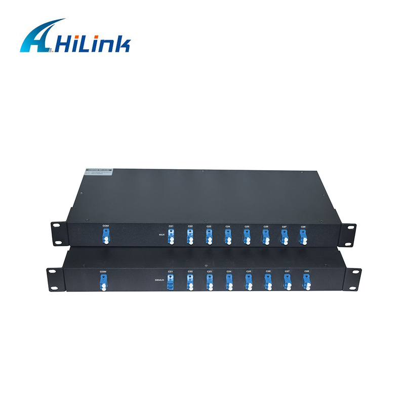 1U Rack Mount 8CH DWDM Mux Demux Dual Fiber ITU Grid Với LC UPC