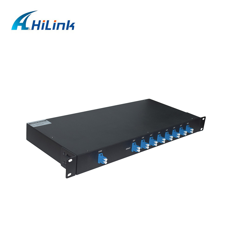 1U Rack Mount 8CH DWDM Mux Demux Dual Fiber ITU Grid Với LC UPC