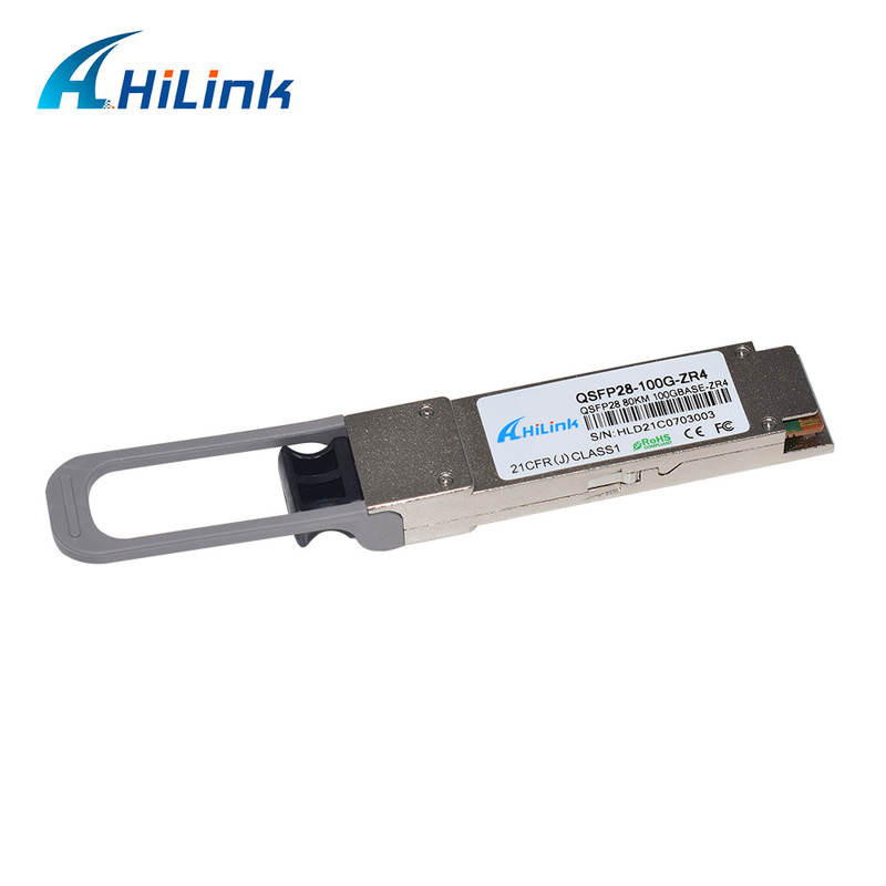 Mô-đun thu phát quang QSFP28 100G ZR4 80KM SMF với FEC Dual LC cho các liên kết Ethernet
