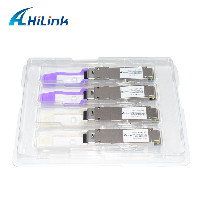 100Gb/s QSFP28 BiDi 80km Bộ thu phát quang Simplex LC/UPC DOM có thể cắm nóng