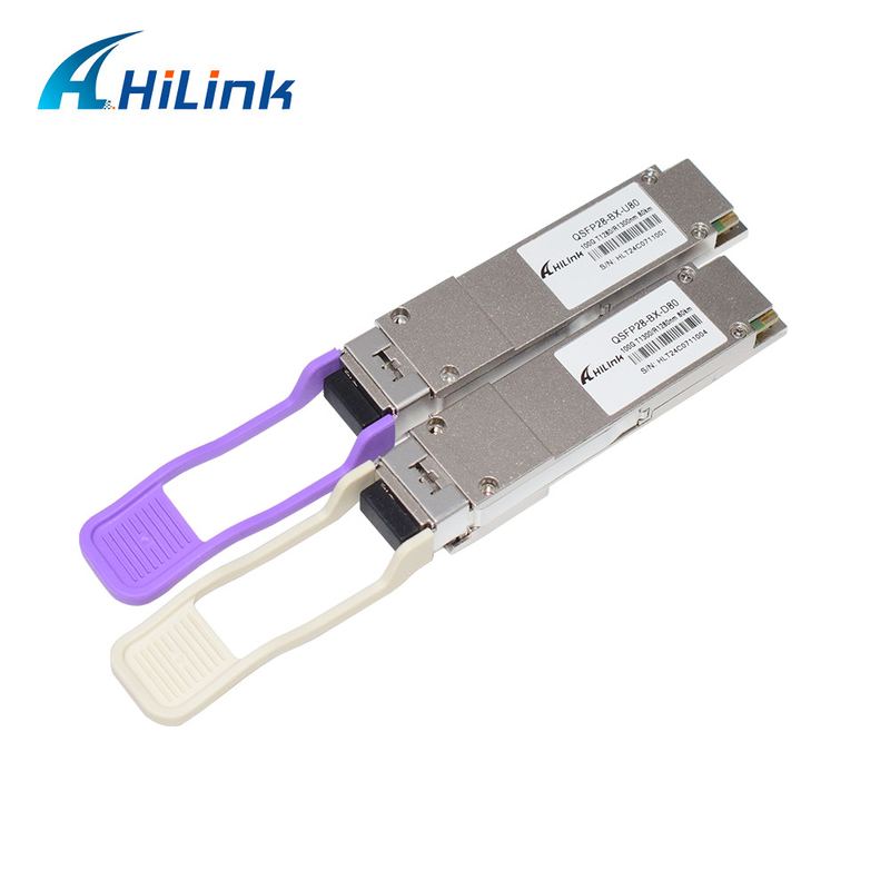 QSFP28 BIDI 1280nm/1300nm 80KM Simplex LC Optical Transceiver DDM chế độ duy nhất cho khoảng cách dài