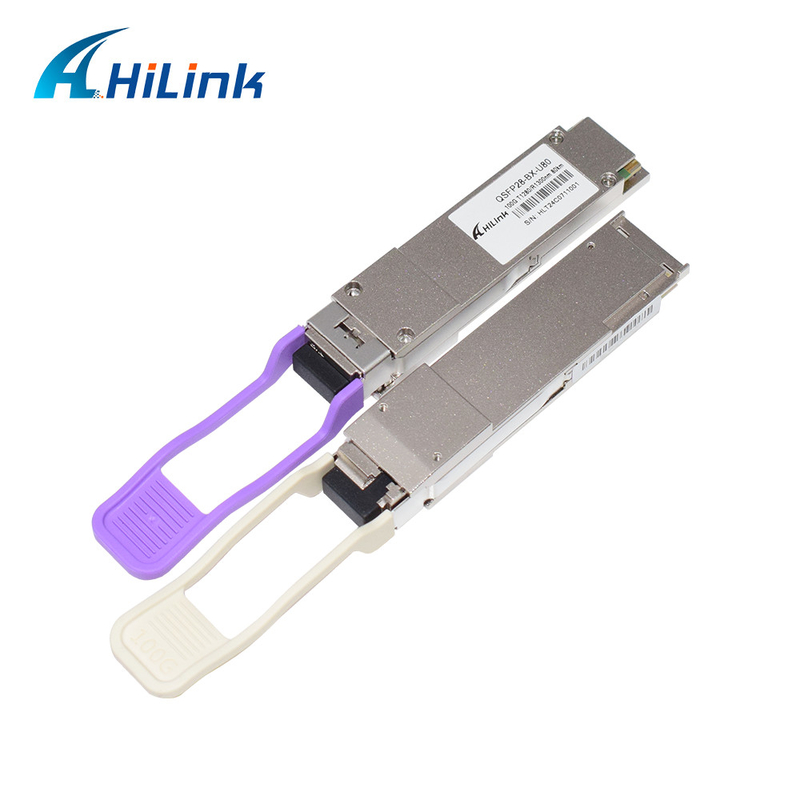 QSFP28 BIDI 1280nm/1300nm 80KM Simplex LC Optical Transceiver DDM chế độ duy nhất cho khoảng cách dài