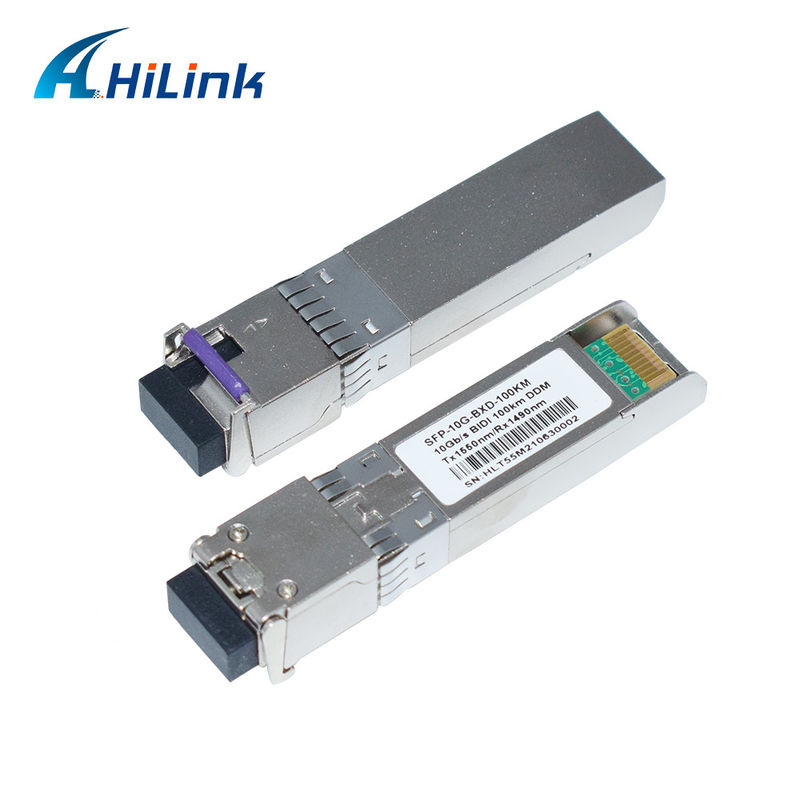 BIDI 10G WDM SMF Optical Transceiver SFP+ 100KM Tx1490nm/Rx1550nm với LC Fiber Optic Transceivers cho mạng FTTH