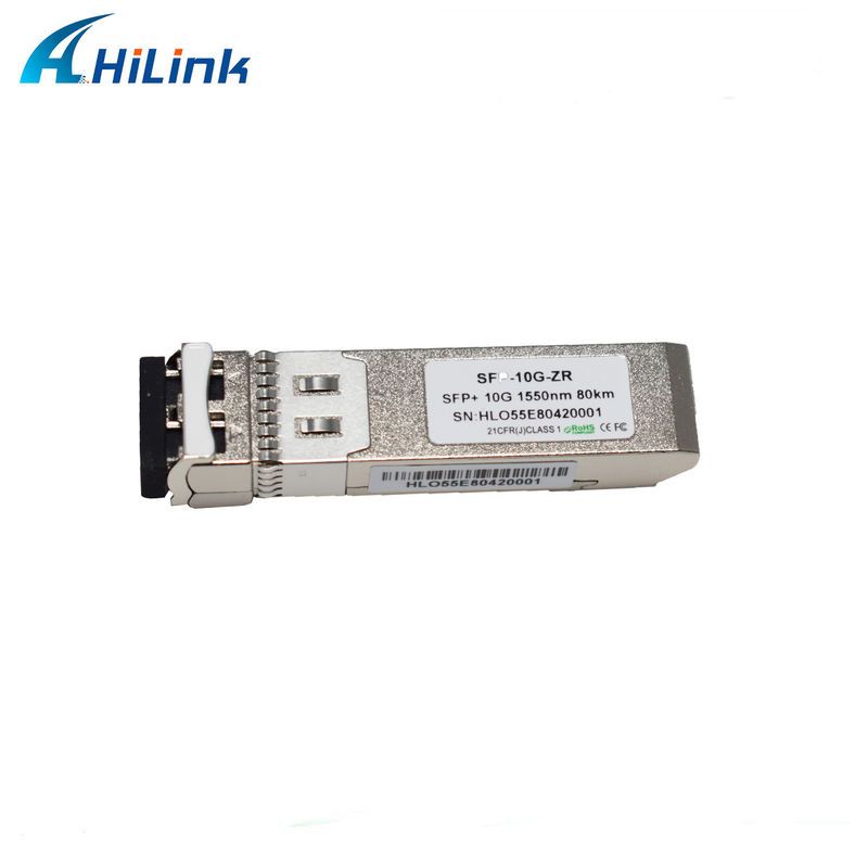 Khoảng cách 80KM SFP 10G SMF 1550nm ZR Duplex LC DDM Optical Module với bộ phát EML