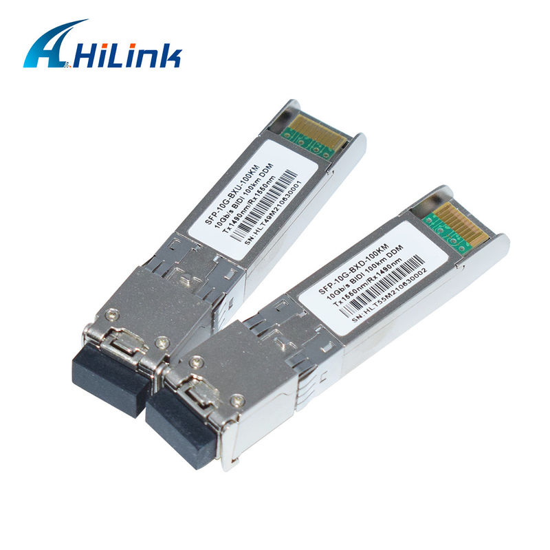 10G SFP + BIDI 100KM Tx1490nm/Rx1550nm LC Fiber Optic Transceiver SFP-10G-BX-100KM