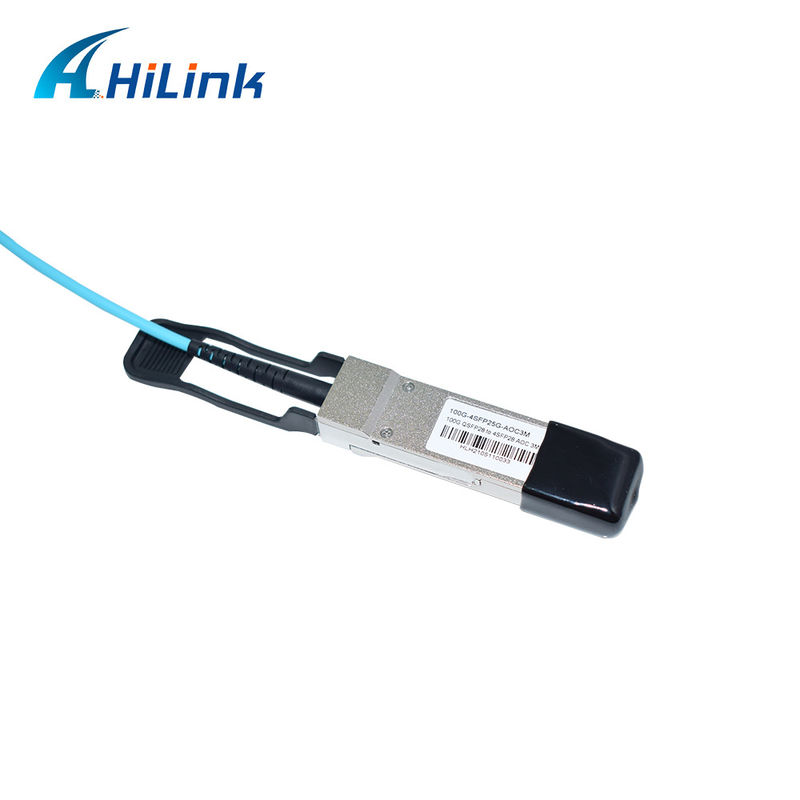 Cáp quang chủ động (AOC) OM3 Breakout QSFP28 100G sang 4xSFP28 với chiều dài cáp 1-5m và Chứng nhận CE RoHS