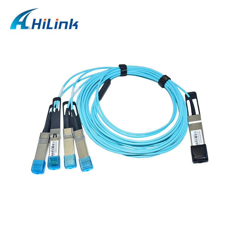 Cáp quang chủ động (AOC) OM3 Breakout QSFP28 100G sang 4xSFP28 với chiều dài cáp 1-5m và Chứng nhận CE RoHS