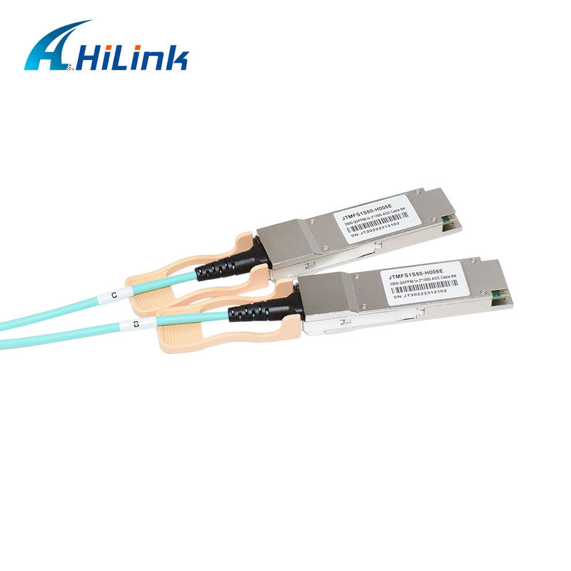 Giải pháp AOC cáp quang hoạt động 200G QSFP56 đến 2*QSFP28 2*100G được chứng nhận để truyền dữ liệu ở nhiệt độ cực cao