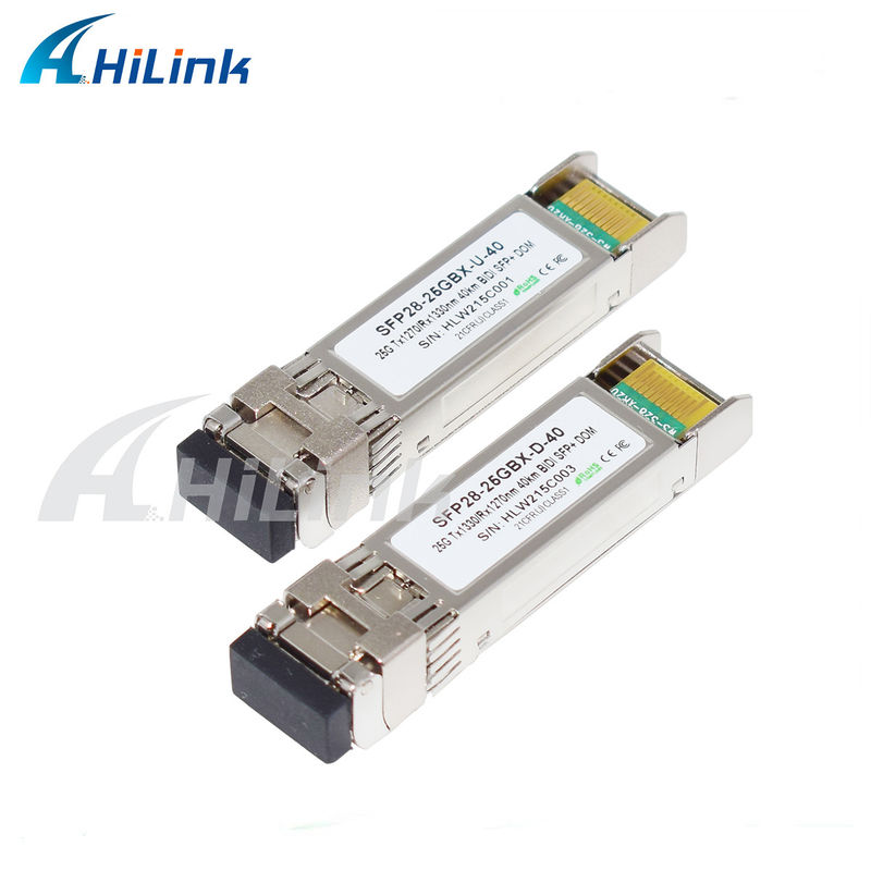 Bộ thu phát SFP28 BIDI 25Gb/s 40Km, đầu nối LC đơn, có thể cắm nóng, tuân thủ RoHS