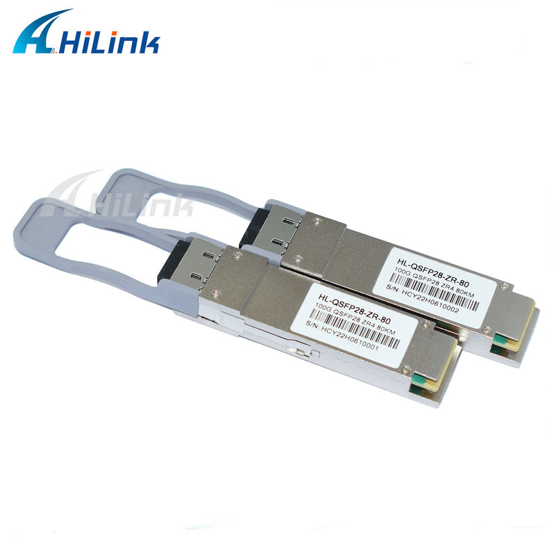 Bộ thu phát QSFP28 100Gb/s 80km, có thể cắm nóng, đầu nối LC song công, LAN WDM, EML TOSA SOA PIN SMF