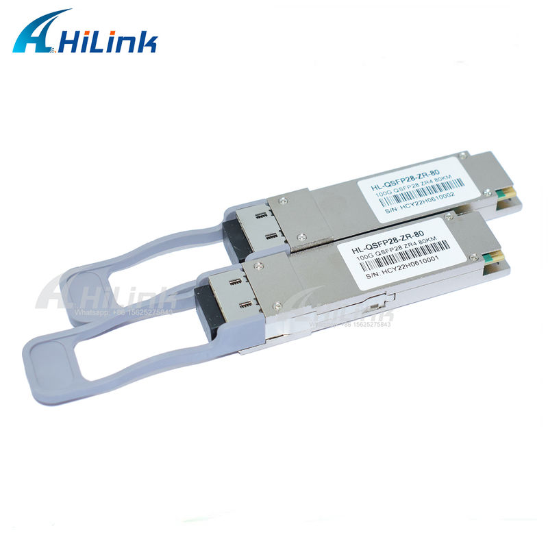 Bộ thu phát QSFP28 100Gb/s 80km, có thể cắm nóng, đầu nối LC song công, LAN WDM, EML TOSA SOA PIN SMF