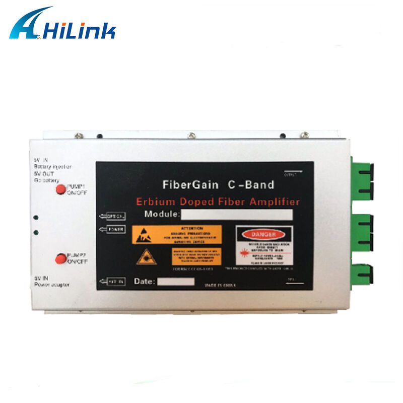 Bộ khuếch đại EDFA loại MINI Hilink 1550nm 15dBm 1 đầu vào 1 đầu ra CATV Viễn thông Tòa nhà BỘ KHUẾCH ĐẠI SỢI DỌC PHA TẠP ERBIUM
