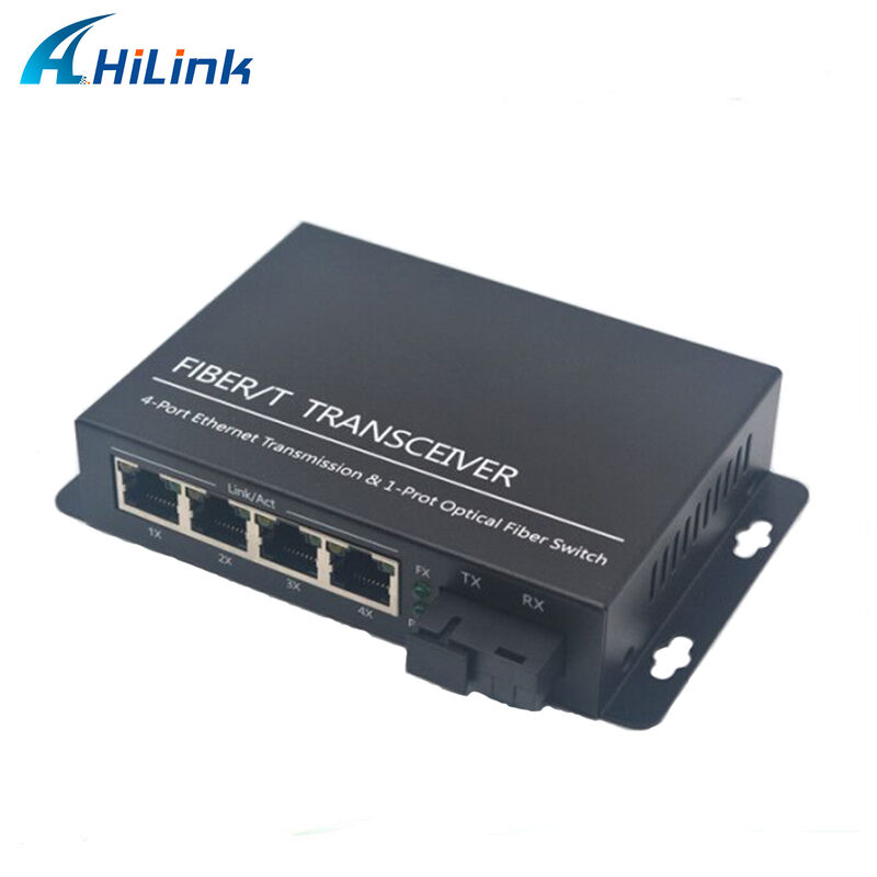 Bộ chuyển đổi phương tiện quang sợi Gigabit Ethernet Hilink 1 cổng sợi & 4 x 10/100/1000Base TX