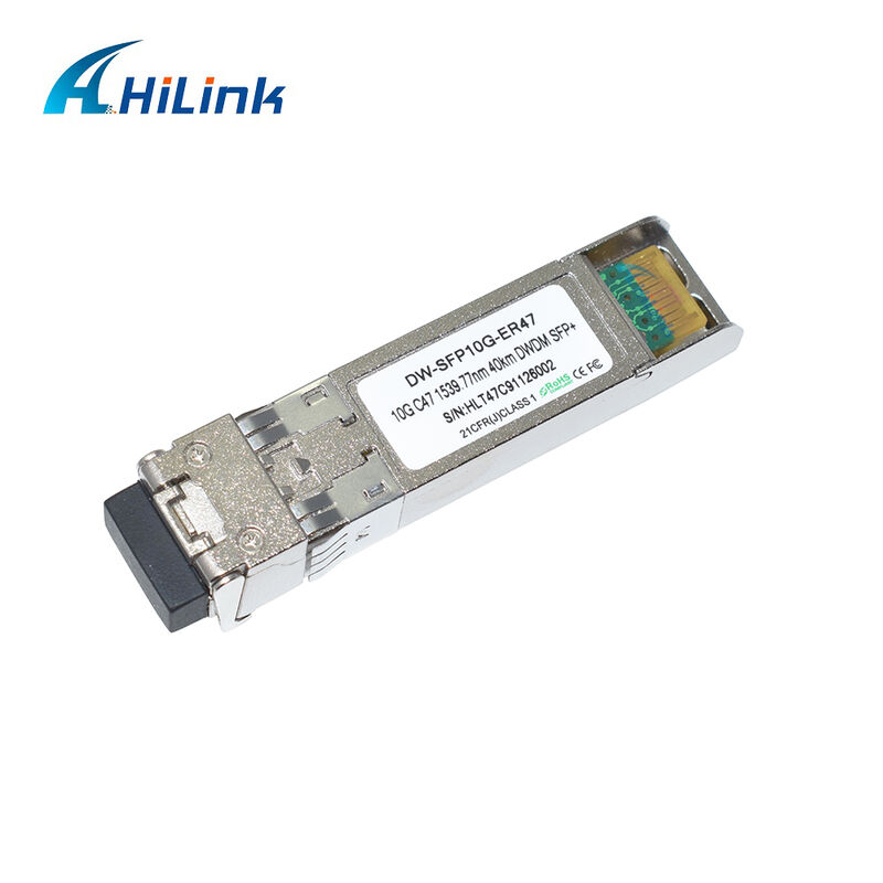 10G DWDM SFP+ Optical Transceiver Module with 40km Distance 100GHz Channel Spacing and CH17~61 Wavelength