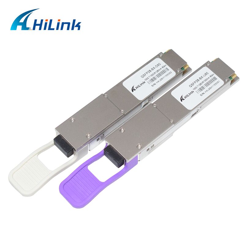 Hilink QSFP28-BX-U80/D80 100Gb/s BIDI Optical Transceiver Module với phạm vi 80km cho 100G Ethernet