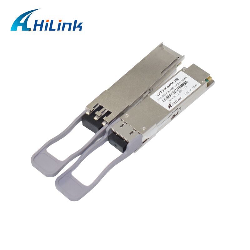 Hilink 100G QSFP28 Optical Transceiver Module với khoảng cách 100km 100G Data Rate và ZR4+ Compliance