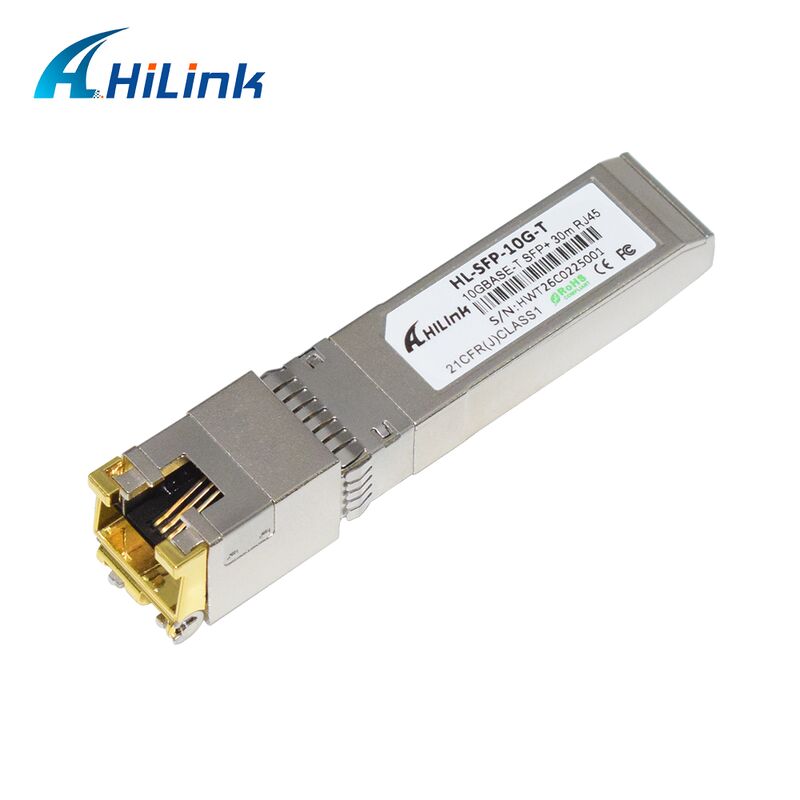 Bộ thu phát SFP+ Hilink Tốc độ dữ liệu 10G với khoảng cách 30M/80M và Mô-đun Đồng 10GBASE-T Tuân thủ RoHS