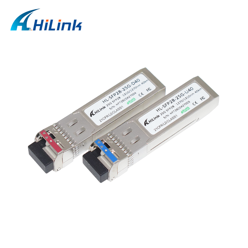 25GBASE SFP28 25G BIDI 10KM 1270/1330nm Bộ thu phát mô-đun quang DML + PIN LC DOM