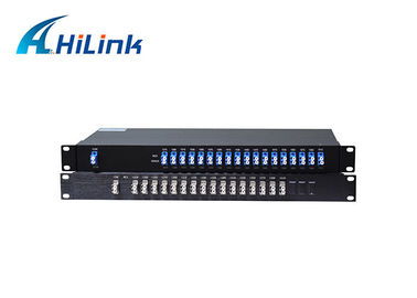 Bộ ghép nối LC / UPC cáp quang đôi 18ch CWDM Mux + Mô đun Demux trong Khung gầm Rack 1 Chassis 19 "