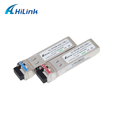 Module quang APD+TIA 25G BIDI 1270/1310nm 40KM Sợi đơn Simplex LC DOM Cấp công nghiệp